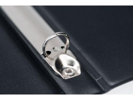 Cartella musicale ad anelli DIN A4 in ecopelle a 4 lembi - Nero 