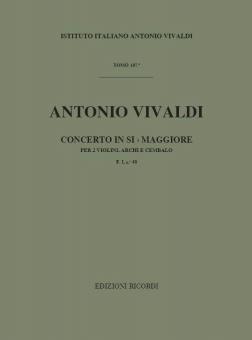 Concerto B Flat Major 2 Violins Strings Continuo Rv524 Fi#40 T107 