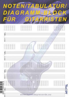 Noten-, Tabulatur-, Diagramm-Block für Gitarristen 