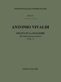 Sonata A Major Violin And Continuo RV29 Score Fxiii#12 T370 