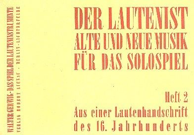 From a Lute Manuscript of the 16th Century 
