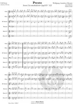 Presto KV 522 von Wolfgang Amadeus Mozart 