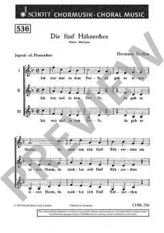 Die fünf Hühnerchen von Hermann Erdlen (Download) 