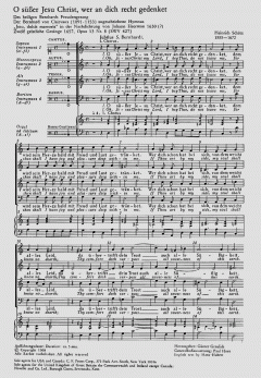 O süßer Jesu Christ, wer an dich SWV427 von Heinrich Schütz (Download) 