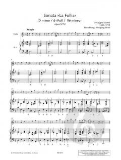 Sonata La Follia d-Moll op. 5/12 von Arcangelo Corelli (Download) 