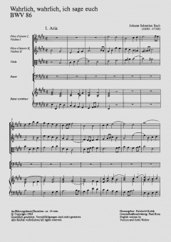 Wahrlich, wahrlich, ich sage euch von Johann Sebastian Bach (Download) 