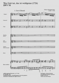 Was Gott tut, das ist wohlgetan BWV 98 von Johann Sebastian Bach (Download) 