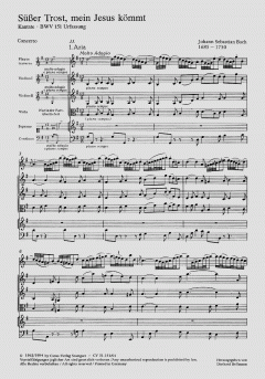 Süßer Trost, mein Jesus kömmt BWV 151 von Johann Sebastian Bach (Download) 