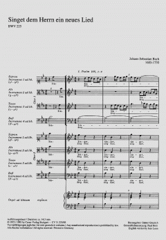 Singet dem Herrn ein neues Lied BWV 225 von Johann Sebastian Bach (Download) 