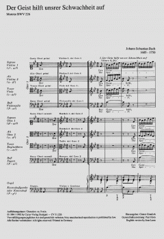 Der Geist hilft unser Schwachheit auf BWV 226 (J.S. Bach) 
