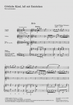 Göttlichs Kind, lass mit Entzücken von Georg Philipp Telemann (Download) 