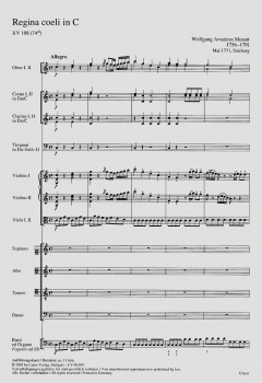 Regina coeli in C KV 108 (74d) von Wolfgang Amadeus Mozart (Download) 
