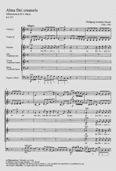 Alma Dei creatoris KV277 von Wolfgang Amadeus Mozart (Download) 