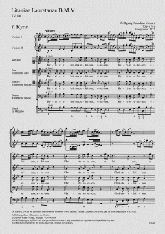 Litaniae Lauretanae B.M.V in B-Dur KV109 (W.A. Mozart) 