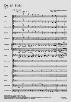 Der 95. Psalm MWV A 16 von Felix Mendelssohn Bartholdy (Download) 