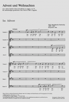 Advent und Weihnachten aus op. 79 von Felix Mendelssohn Bartholdy (Download) 