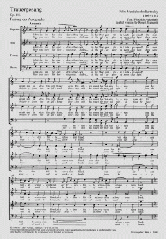 Mendelssohn: Trauergesang op. 116 (Felix Mendelssohn Bartholdy) 