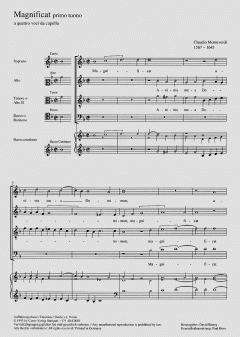 Magnificat primo tuono à 4 voci von Claudio Monteverdi (Download) 