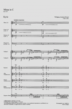 Missa in C-Dur Nr. 14 KV 317 von Wolfgang Amadeus Mozart (Download) 