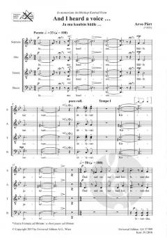 And I heard a voice ... von Arvo Pärt 