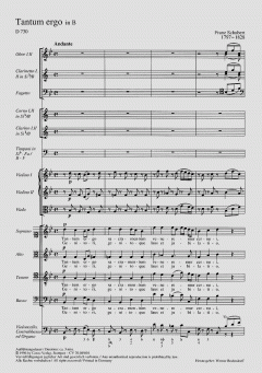 Tantum ergo in B-Dur D 730 von Franz Schubert 