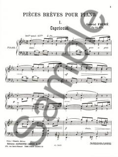 Pieces Breves Op.84 Recueil (Nr.1-8) von Gabriel Fauré 
