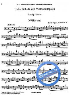 Hohe Schule des Violoncellospiels op. 73 Band 2 von David Popper im Alle Noten Shop kaufen