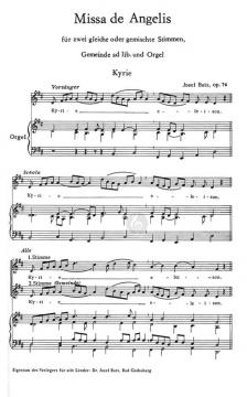 Missa de Angelis op. 76 von Josef Butz 