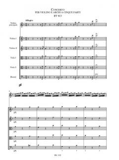 Concerto für Violine und Streicher RV 813 von Antonio Vivaldi 