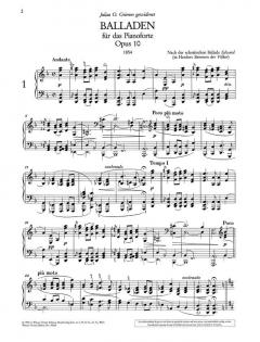 Balladen op. 10 von Johannes Brahms 