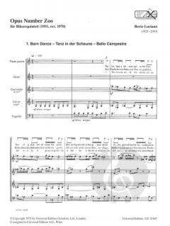 Opus Number Zoo von Luciano Berio für Holzbläser Quintett (Partitur) im Alle Noten Shop kaufen