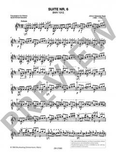 6 Suiten Nr. 6 BWV 1012 von J.S. Bach 