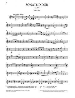 Sonate (Sonatine) D-Dur op. 137/1 D 384 von Franz Schubert 