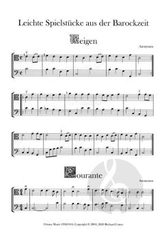 Leichte Stücke aus der Barockzeit für Altgambe (Altschlüssel) 