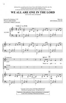 We All Are One in the Lord von Don Besig (Download) 