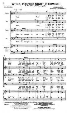 Work, For The Night Is Coming von Lowell Mason 
