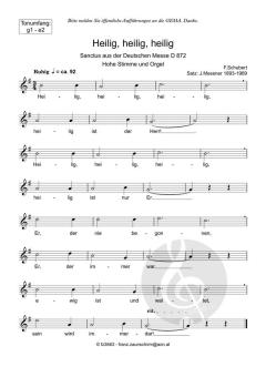 Zum Sanctus (Heilig, heilig) hoch von Franz Schubert (Download) 
