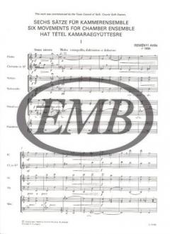 Six Movements for chamber ensemble (Attila Remenyi) 
