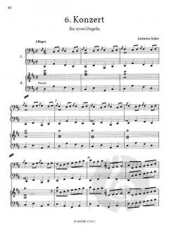 Sechs Konzerte für zwei Orgeln (Klaviere) Vol.2 von Antonio Soler im Alle Noten Shop kaufen