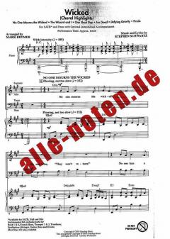 Wicked (Choral Highlights) von Stephen L. Schwartz (Download) 