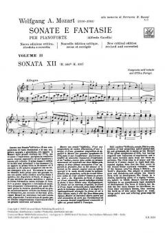 Sonate e Fantasie Pianoforte Vol. 2 von Wolfgang Amadeus Mozart 