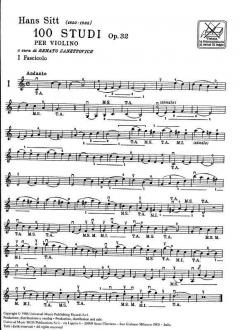 100 Studi Op. 32 Vol. 1 von Hans Sitt 
