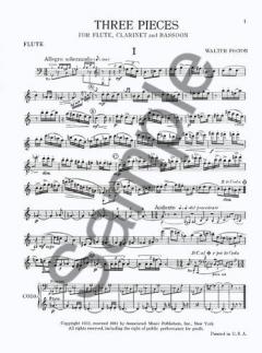 3 Pieces von Walter Piston für Holzbläser Trio (Stimmensatz) im Alle Noten Shop kaufen