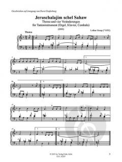 Thema und 4 Veränderungen über das Lied 'Jeruschalajim schel Sahav' von Lothar Graap 