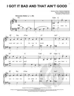 I Got It Bad And That Ain't Good von Paul Francis Webster (Download) 