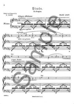 Etude In D Flat Major Un Sospiro Piano von Franz Liszt 