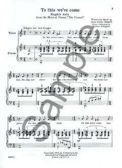 To This We'Ve Come P/V Magda's Aria From The Consul von Carlo Menotti 