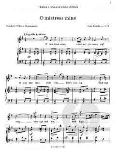 Shakespeare Songs von Amy Marcy Beach 