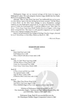 Shakespeare Songs Book 2 (Matthew Harris) 