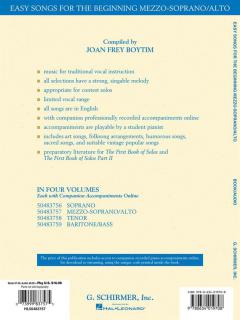 Easy Songs For The Beginning Mezzo-Soprano/Alto 